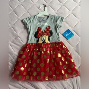 Disney Minnie Mouse Gray and Red Dress